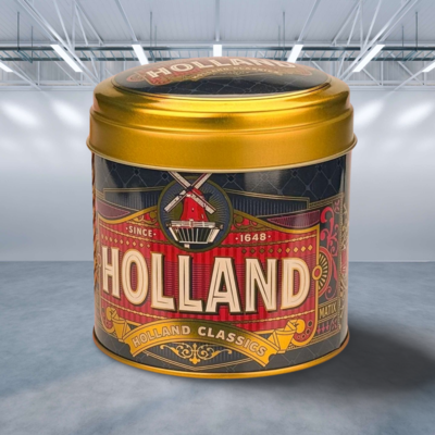 Typisch Hollands Souvenirblik - geschikt voor chocolaatjes ,stroopwafels of snoep - Holland-Vintage