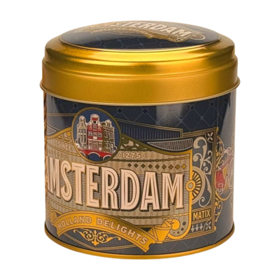 Matix Souvenirblik - geschikt voor chocolaatjes ,stroopwafels of snoep - Leeg - Amsterdam-Vintage