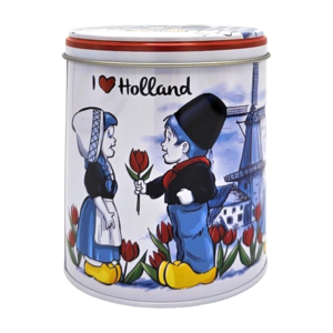 Typisch Hollands Souvenir tin - suitable for chocolates, syrup waffles or sweets - Kissing couple