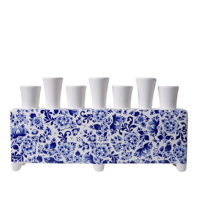 Heinen Delfts blauw Delft blue tulip vase rectangle 30 cm