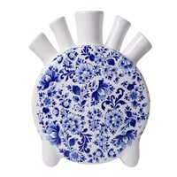 Heinen Delftware Delfts blauwe tulpenvaas rond 20 cm