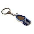 Heinen Delfts blauw Keychain - 1 small wooden shoe - Porcelain - Delft Blue