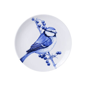 Heinen Delftware Delft blue plate - Blue Tit