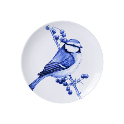 Heinen Delfts blauw Delft blue plate - Blue Tit 20cm