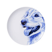 Heinen Delftware Delft blue plate - Golden Retriever 26 cm