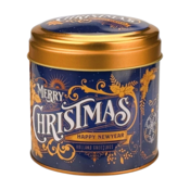Typisch Hollands Souvenir tin - suitable for chocolates, syrup waffles or candy - Empty - Christmas Blue