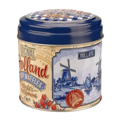 Matix Souvenirdose – geeignet für Pralinen, Sirupwaffeln oder Süßigkeiten – Leer – Delfter Blau-Roter Diamant