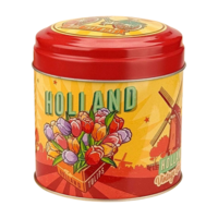 Typisch Hollands Souvenirblik - geschikt voor chocolaatjes ,stroopwafels of snoep - Leeg - Molens en Tulpen