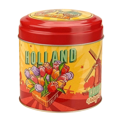 Typisch Hollands Souvenirblik - geschikt voor chocolaatjes ,stroopwafels of snoep - Leeg - Copy