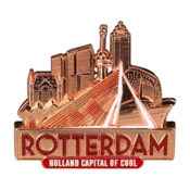 Typisch Hollands Magnet Metall Rotterdam - Roségold