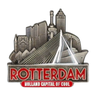 Typisch Hollands Metallmagnet Rotterdam - Zinnfarbe