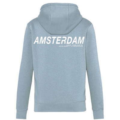 Holland fashion Hoodie met Rits - Amsterdam - Ice Blue