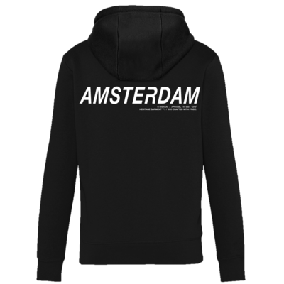 Holland fashion Hoodie met Rits - Amsterdam - Zwart