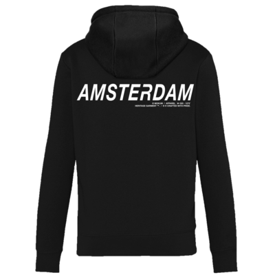 Holland fashion Kapuzenpullover mit Reißverschluss – Amsterdam – Schwarz