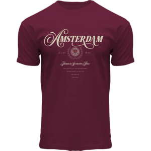 Holland fashion T-Shirt - Bordeaux Red Amsterdam - 1275