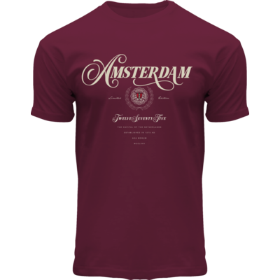 Holland fashion T-Shirt- Bordeaux Rood  Amsterdam  - 1275