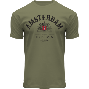 Holland fashion T-Shirt - Amsterdam stadswapen met rood schild 1275