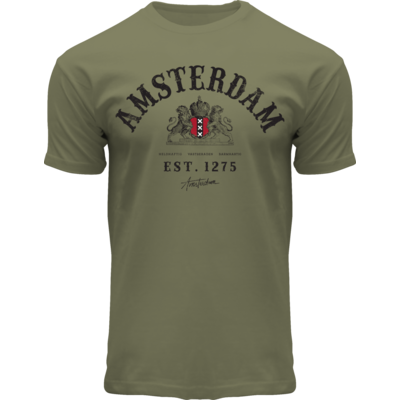 Holland fashion T-Shirt - Amsterdam stadswapen met rood schild 1275