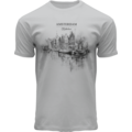 Holland fashion T-Shirt - Amsterdam - Light Grey Canal Sketch