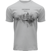 Holland fashion T-Shirt - Amsterdam - Hellgraue Kanalskizze A'dam