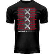 Holland fashion T-Shirt - Black Amsterdam - (flag Red-White-Black)