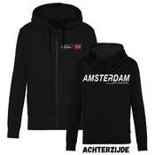 Holland fashion Hoodie met Rits - Amsterdam - Zwart