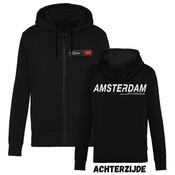 Holland fashion Kapuzenpullover mit Reißverschluss – Amsterdam – Schwarz