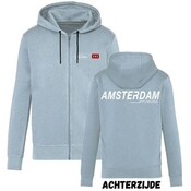 Holland fashion Hoodie with Zipper - Amsterdam - Ice Blue