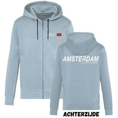 Holland fashion Kapuzenpullover mit Reißverschluss – Amsterdam – Eisblau