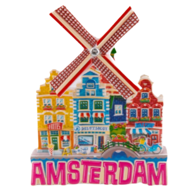 Typisch Hollands Magnetfassade Häuser und Mühle - Amsterdam - Rosa