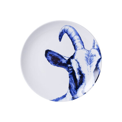 Heinen Delftware Delfts blauw bord - Geit -  20cm