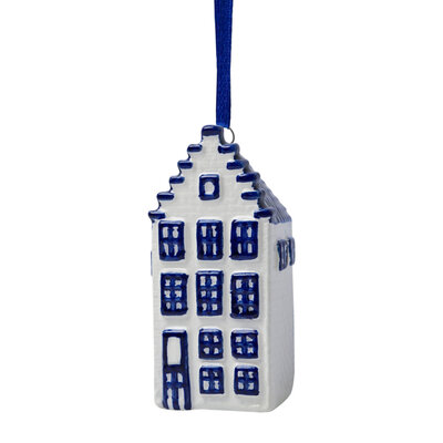 Heinen Delftware Kerstornament huisje  Delfts blauw