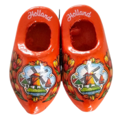 Typisch Hollands Holland-Magnet 2 orangefarbene Holzschuhe.