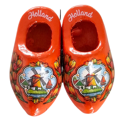 Typisch Hollands Holland magnet 2 Orange clogs.