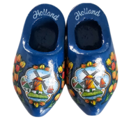 Typisch Hollands Holland Magnet 2 Blaue Holzschuhe.