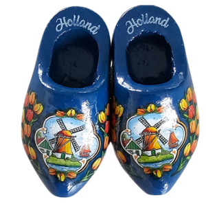 Typisch Hollands Holland Magnet 2 Blaue Holzschuhe.