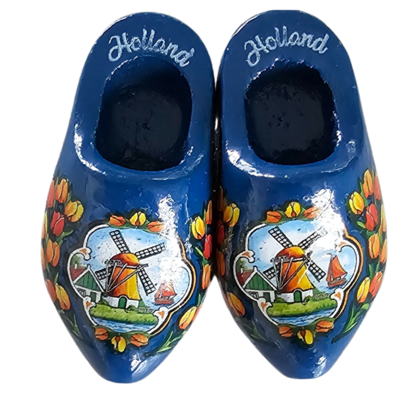 Typisch Hollands Holland Magnet 2 Blaue Holzschuhe.