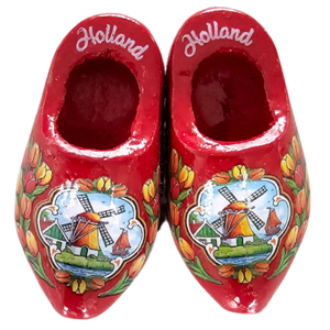 Typisch Hollands Holland Magnet 2 rote Clogs.