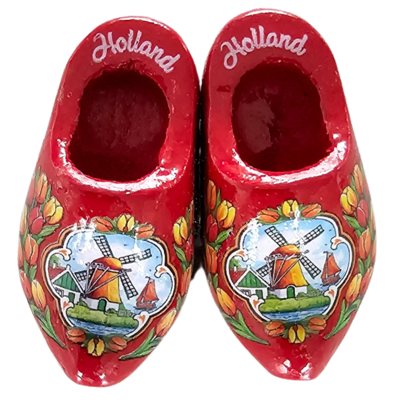 Typisch Hollands Holland Magnet 2 rote Clogs.