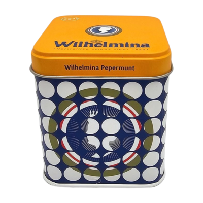 Typisch Hollands Dose Pfefferminze – (Wilhelmina) Orangefarbener Deckel