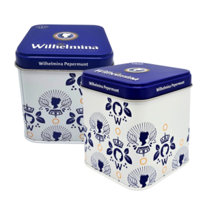 Wilhelmina pepermunt Blik Pepermunt - (Wilhelmina)  Blauwe deksel