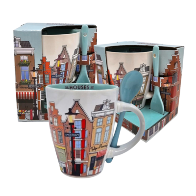 TTD Gifts Mok met Lepel Amsterdam in geschenkverpakking