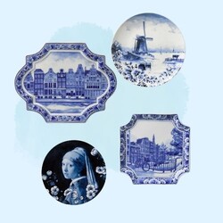 Delft blue wall plates.