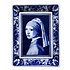 Heinen Delfts blauw Applique Vermeer vertical