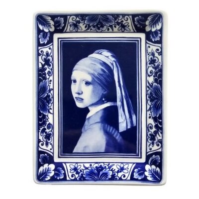 Heinen Delfts blauw Applikation Vermeer vertikal