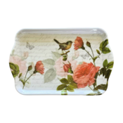 Typisch Hollands Tablett-Glocke - Blumen und Schmetterling 21x14cm