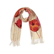 Robin Ruth Fashion Damesjaal Robin Ruth Tulpen - creme-beige oranje-rood