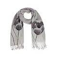 Robin Ruth Fashion Women's scarf with Tulip print - Shades of gray