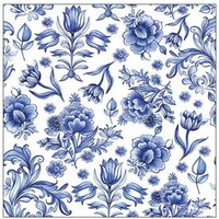 Typisch Hollands Servetten Delfts blauw Holland - Fijn Bloemenmotief