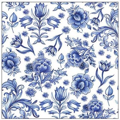 Typisch Hollands Servietten Delfter Blau Holland - Feines Blumenmotiv